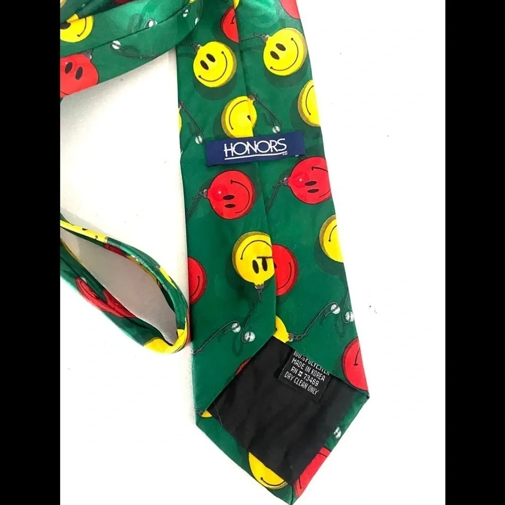 HONORS smiley ornament men’s holiday necktie
